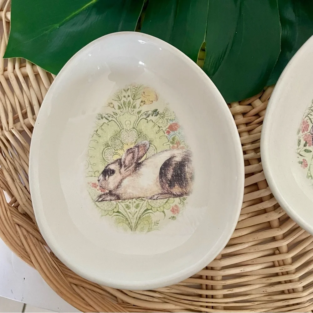 Pottery Barn Springtime Easter Bunny Rabbit egg bowls four different set of 3